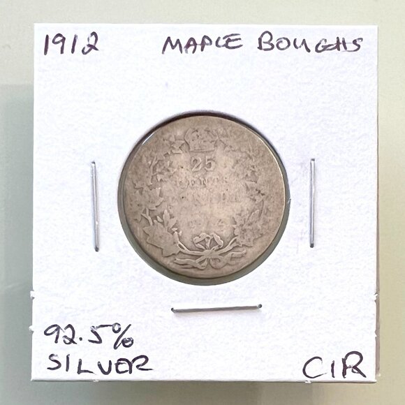 1912, 1913, 1914 & 1915 Canada Sterling Silver 4 x 25¢ Coins! - Picture 3 of 13